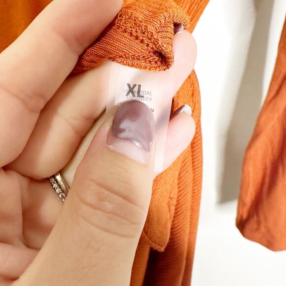 Alix NYC Womens Pratt Mini Dress Ribbed Long Sleeves Front Cut-Out Amber Size XL - Picture 10 of 12